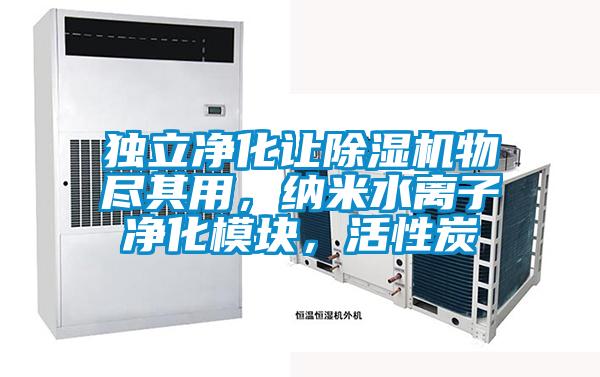 独立净化让除湿机物尽其用，纳米水离子净化模块，活性炭