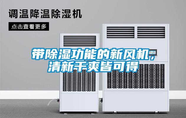 带除湿功能的新风机，清新干爽皆可得