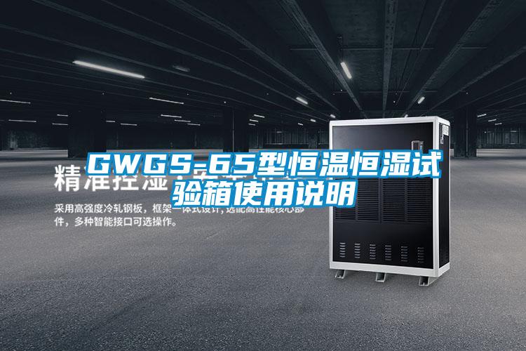 GWGS-65型恒温恒湿试验箱使用说明