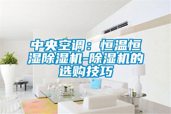 中央空调：恒温恒湿除湿机-除湿机的选购技巧