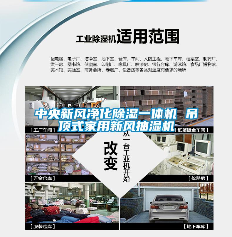 中央新风净化除湿一体机 吊顶式家用新风抽湿机